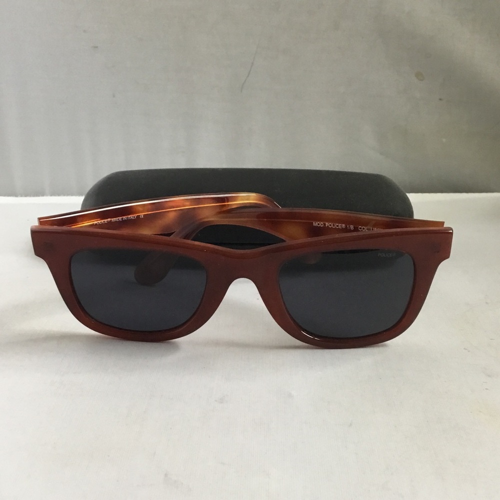 Police Brown Tortoiseshell Sunglasses with Dark Lenses
